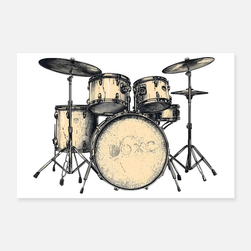 Conception de tambour à bascule pour les mélomanes Poster 30 x 20 cm