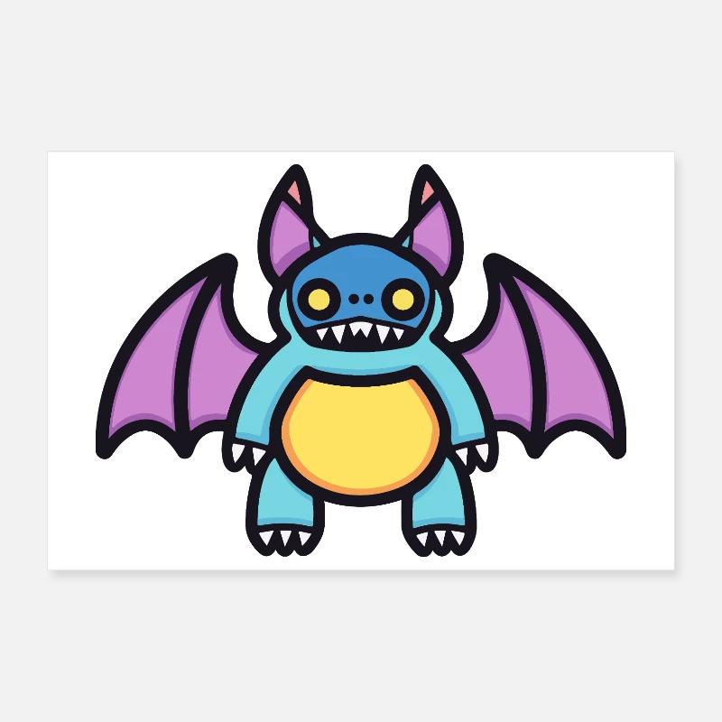 Bat Halloween Comic Funny Poster 12" x 8" (30x20 cm)