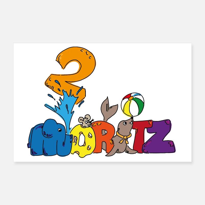 Moritz feiert 2. Geburtstag  Poster 30x20 cm