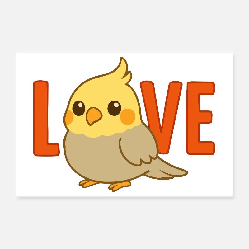 Amour calopsitte Poster 30 x 20 cm