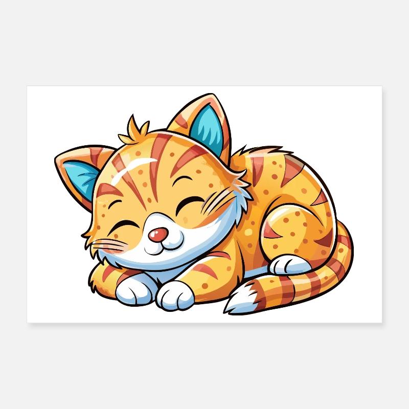 Sleeping cat Poster 12" x 8" (30x20 cm)