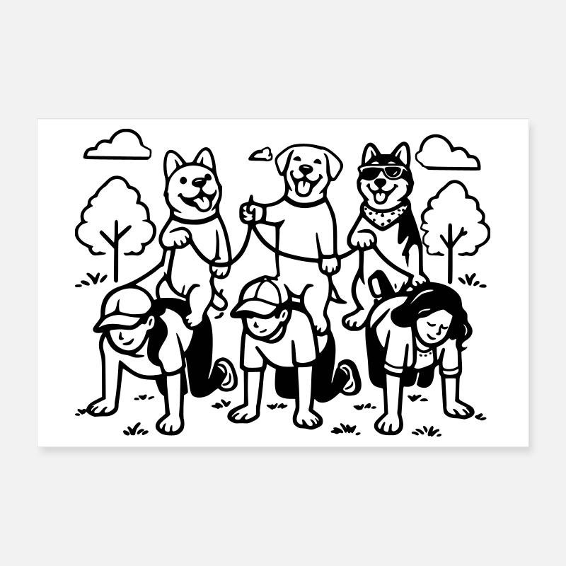 Gassi Gehen Dog Edition dog rules Poster 30x20 cm