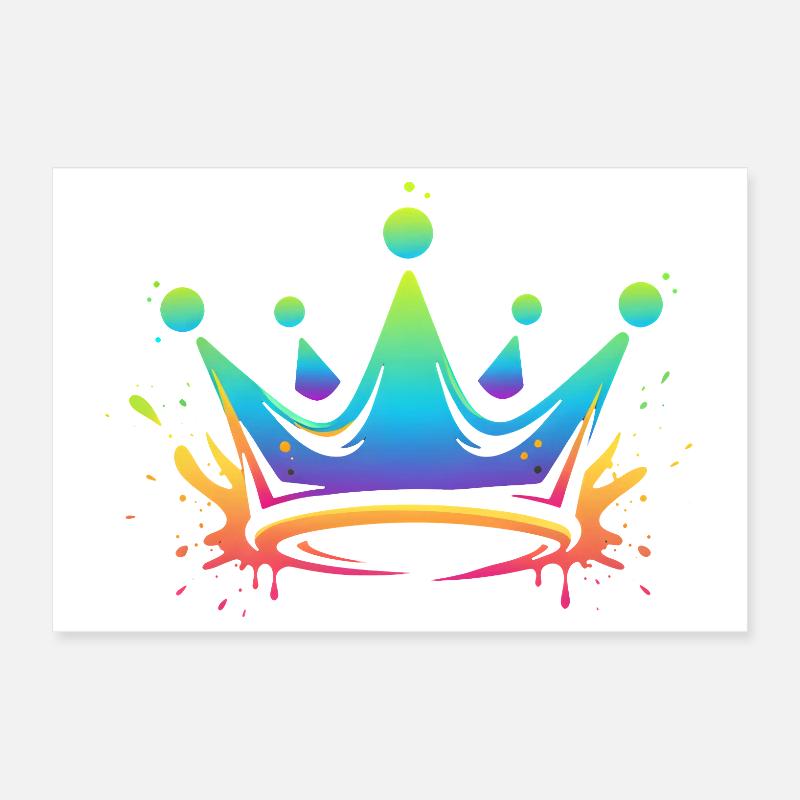 Éclaboussures de couronnes arc-en-ciel Poster 30 x 20 cm