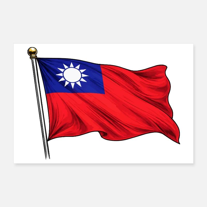 Drapeau de Taïwan Poster 30 x 20 cm