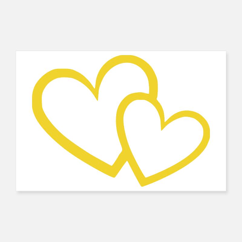 yellow heart yellow heart pattern gift valentine's day Poster 12" x 8" (30x20 cm)