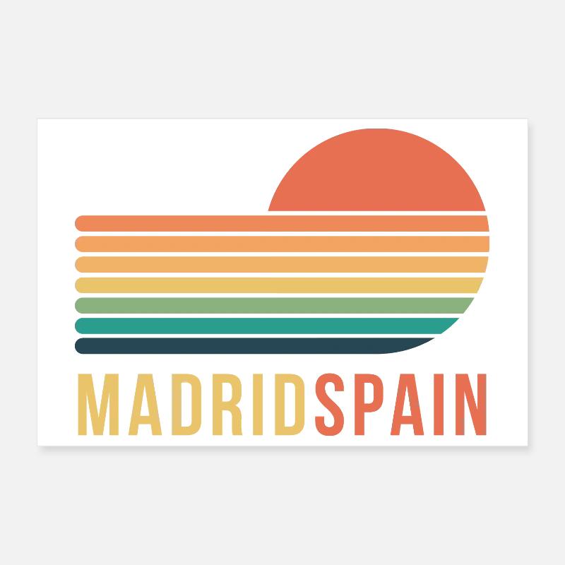 Madrid Espagne Rétro Poster 30 x 20 cm