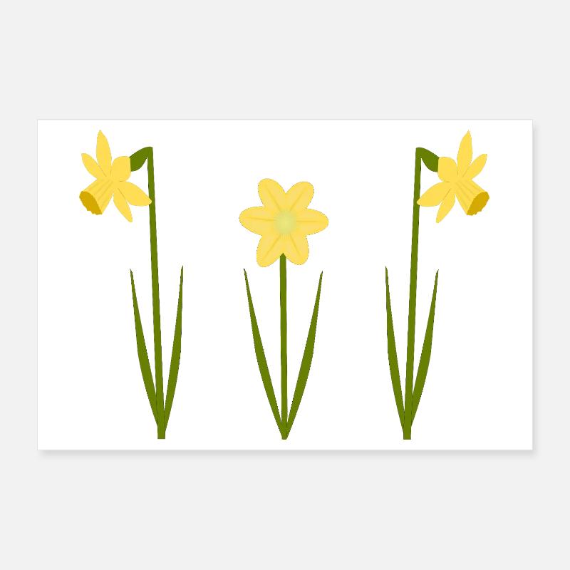 Anniversaire de mars Fleurs de naissance Jonquilles en fleurs Poster 30 x 20 cm