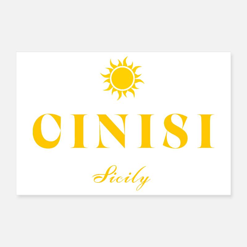 Cinisi Sicily Sun Poster 12" x 8" (30x20 cm)
