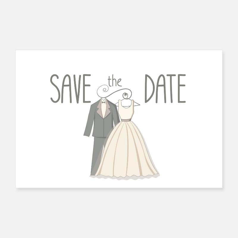 Illustration Mariage Save The Date Poster 30 x 20 cm