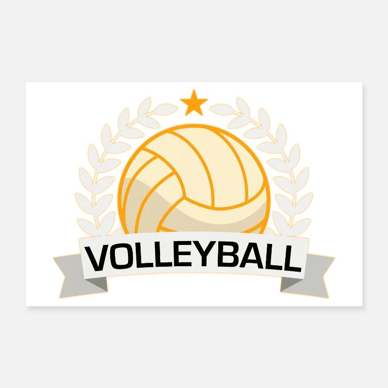 Volleyball Sieg-Abzeichen Poster 30x20 cm