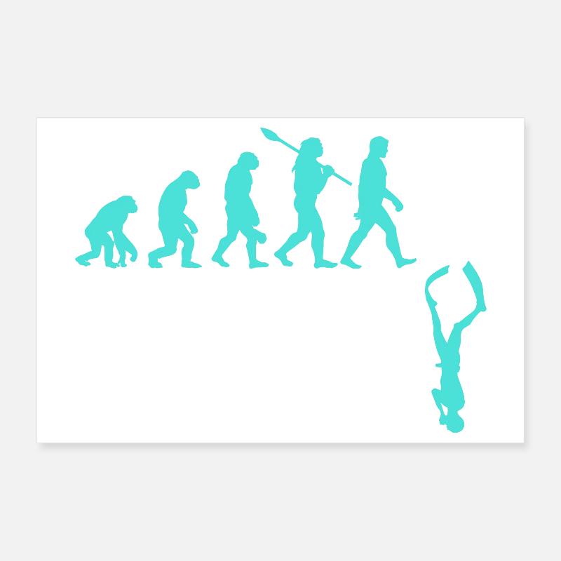 Freediving Evolution Poster 12" x 8" (30x20 cm)
