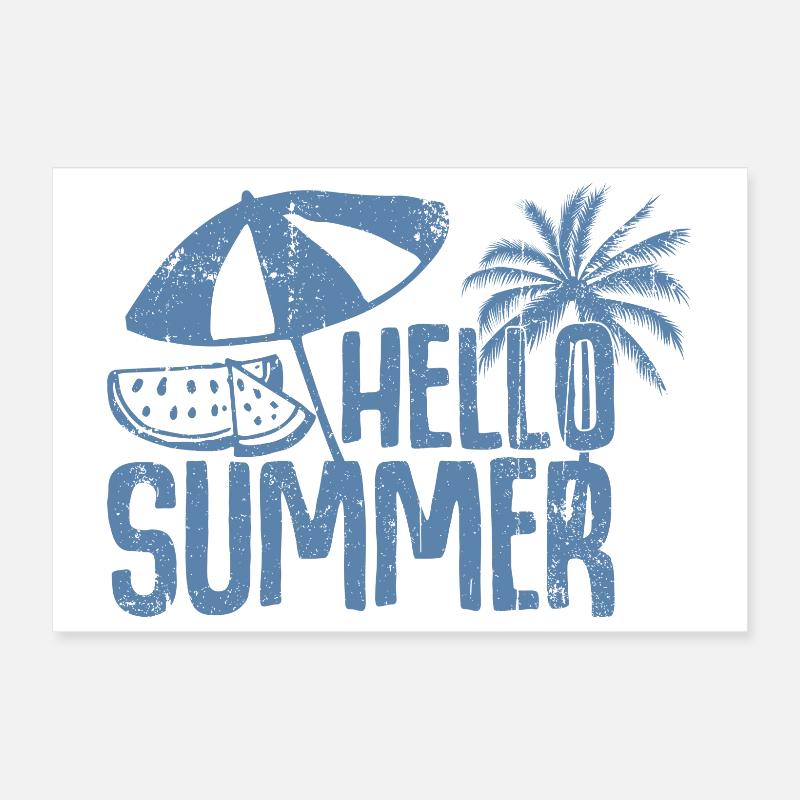Graphique Hello Summer Palm & Watermelon Poster 30 x 20 cm