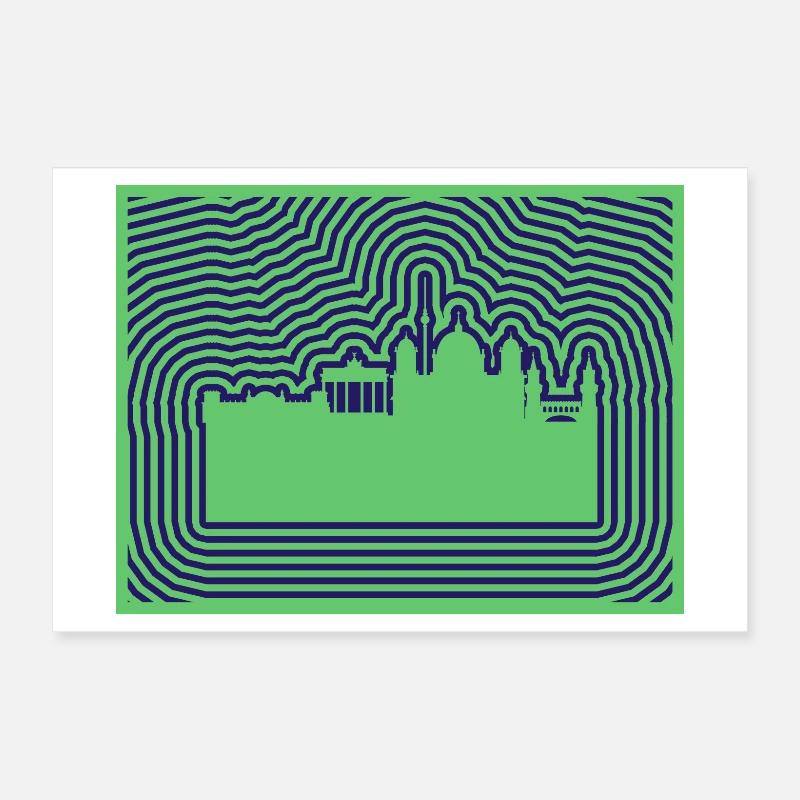 Berlin Skyline Poster 12" x 8" (30x20 cm)