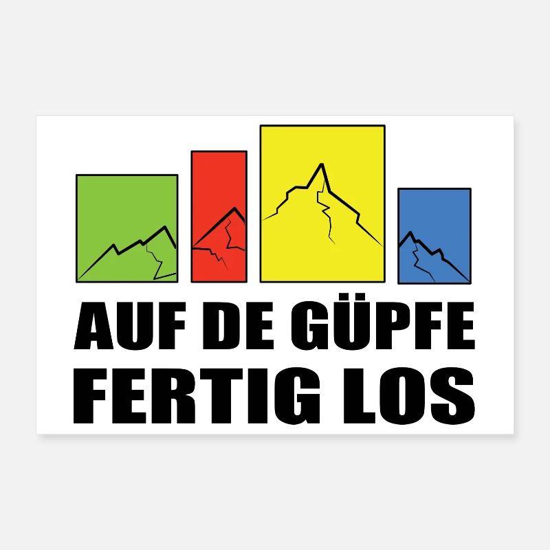 on the Güpfe get set, go-on the summits, get set, go Poster 12" x 8" (30x20 cm)