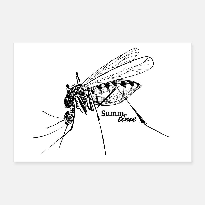 Summer Love: Buzz-er-time - Mosquito Time Poster 12" x 8" (30x20 cm)