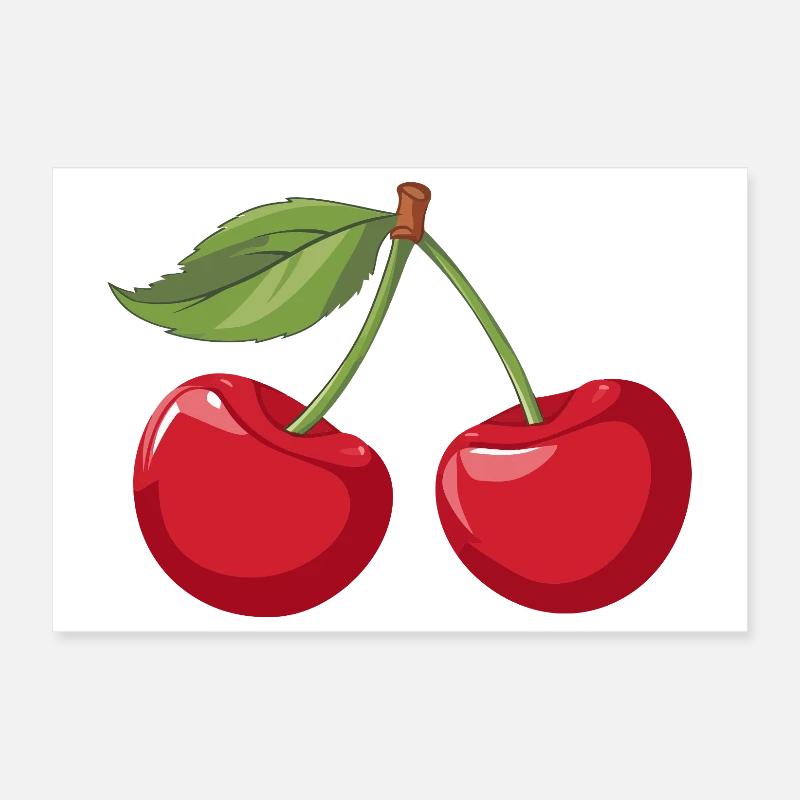 Lebendige Kirsche Illustration Poster 30x20 cm