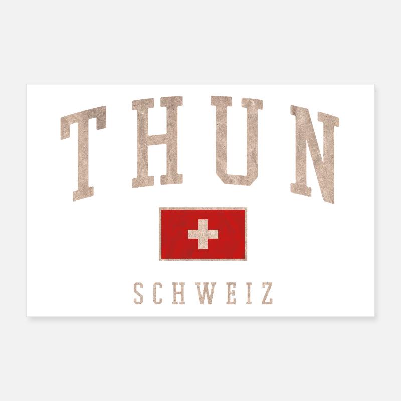 Logo vintage de Thun Suisse Poster 30 x 20 cm