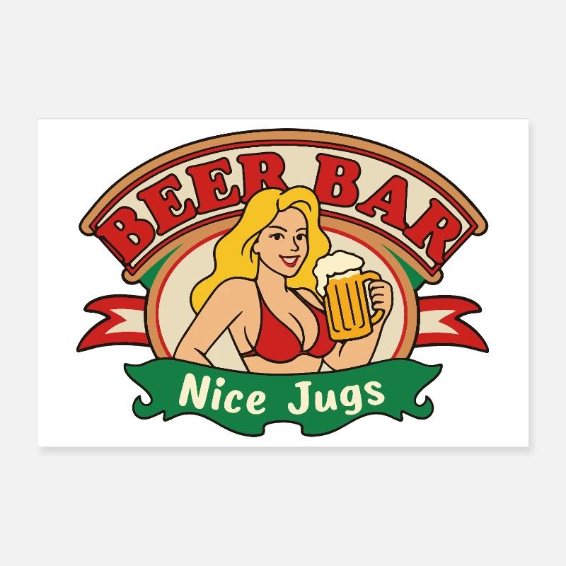 Bière Babe Retro Poster 30 x 20 cm