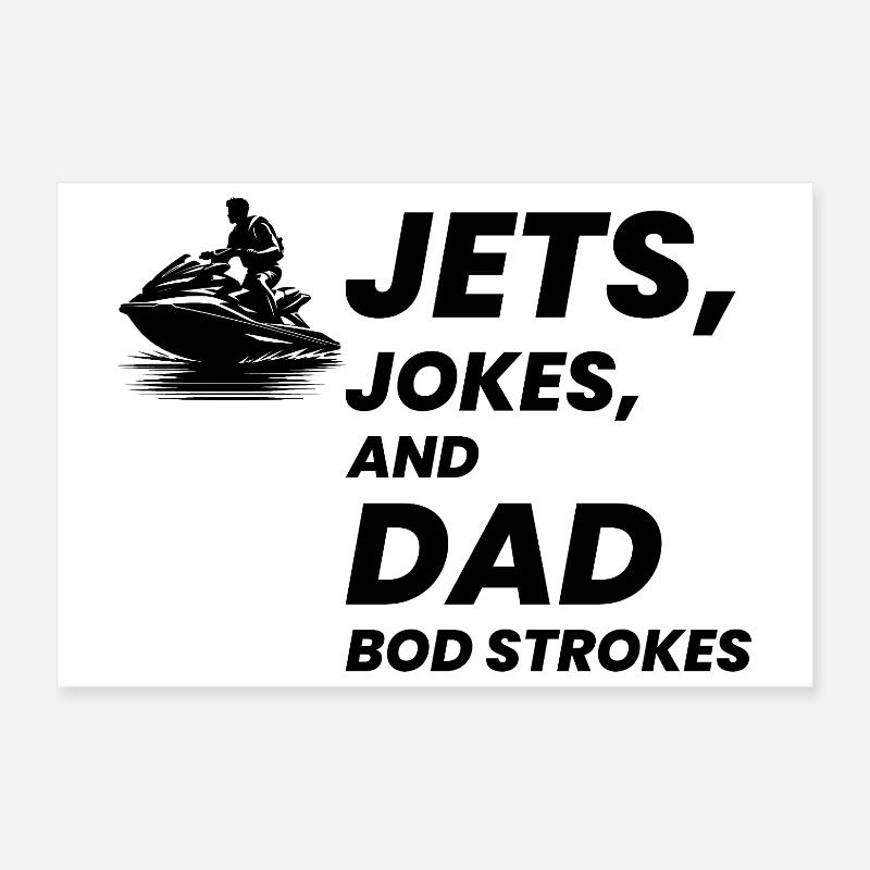 Drôle Jet Ski Dad Bod Été Poster 30 x 20 cm