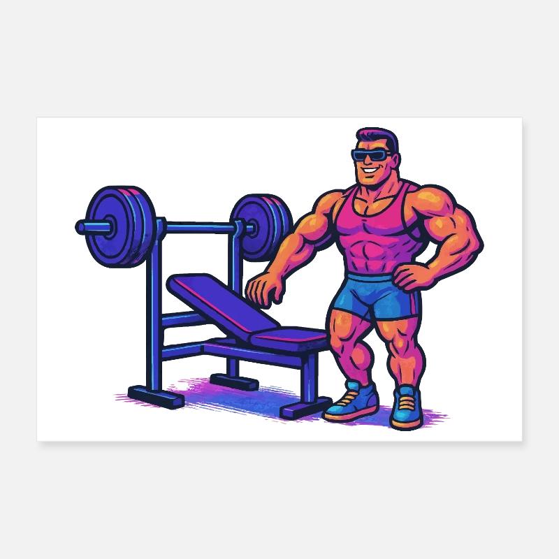 Bodybuilder Gym Comic Poster 30x20 cm