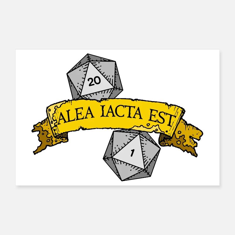 Alea Iacta Est Dice Roll Poster 12" x 8" (30x20 cm)