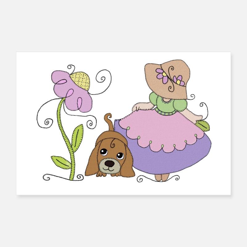 Maedchen_mit_Hund Poster 30x20 cm