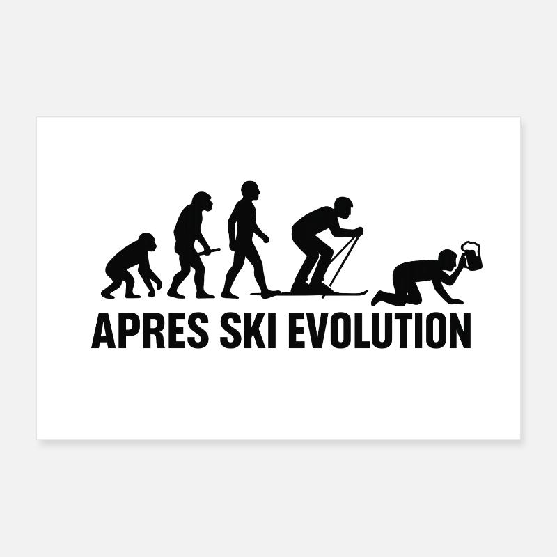  Apres Ski Evolution Skifahren Skiurlaub Poster 30x20 cm