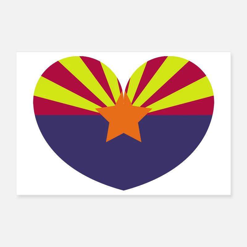 Drapeau du cœur de l’Arizona Poster 30 x 20 cm