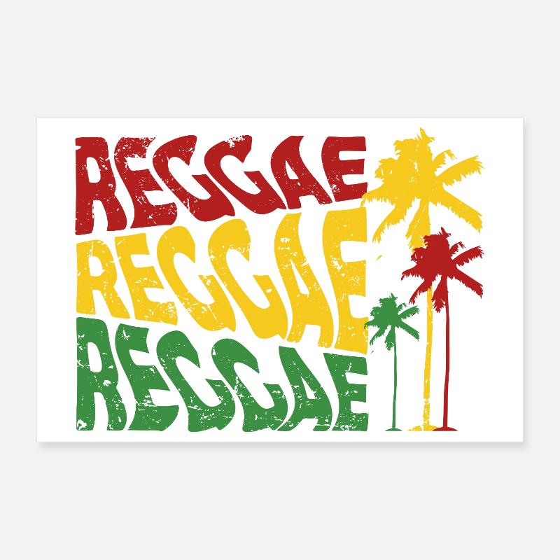 Reggae Palm Trees Poster 12" x 8" (30x20 cm)