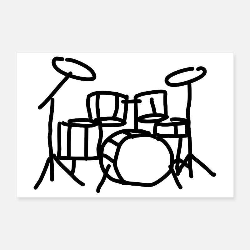 Drums Drummer Musical Instrument Poster 12" x 8" (30x20 cm)