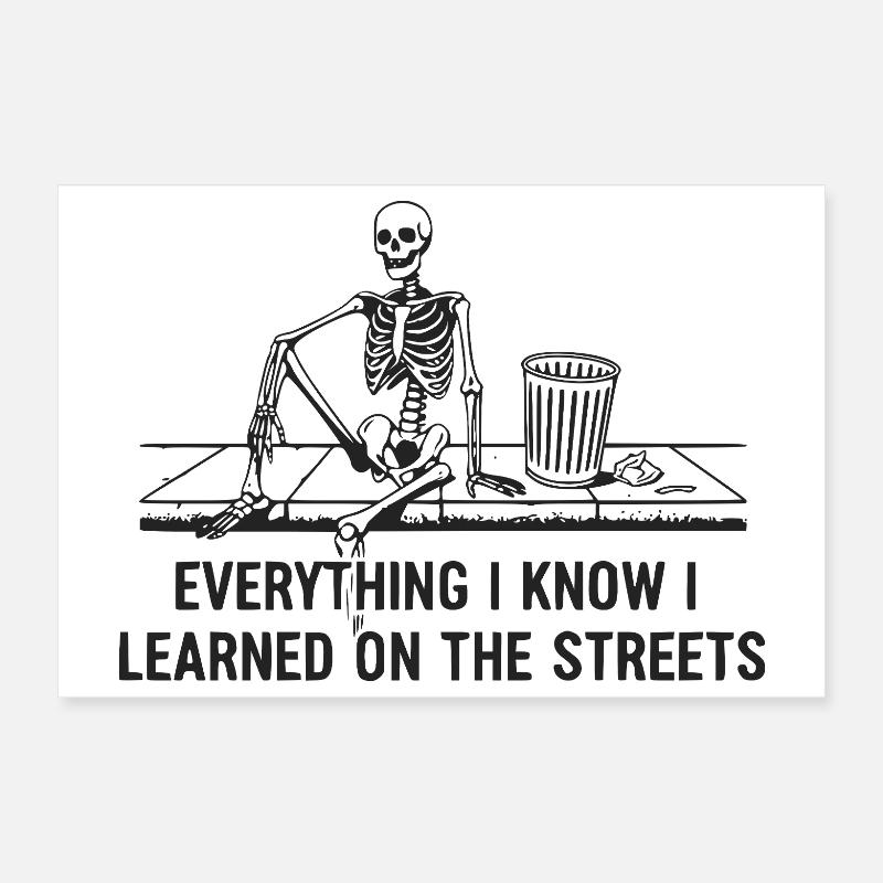 Everything I Know I Learned On The Streets Poster 12" x 8" (30x20 cm)