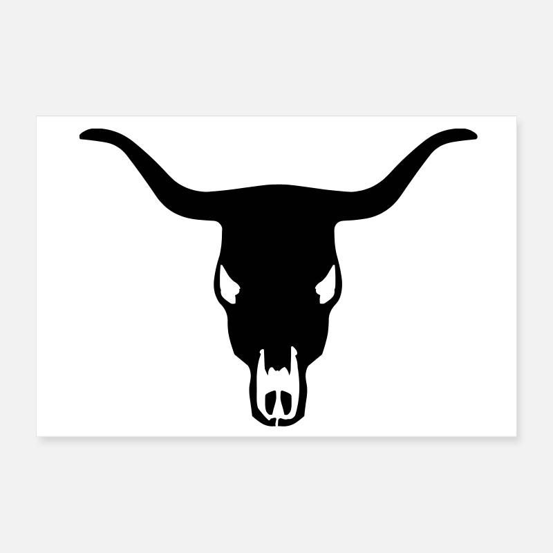 Bull's Skull Poster 12" x 8" (30x20 cm)