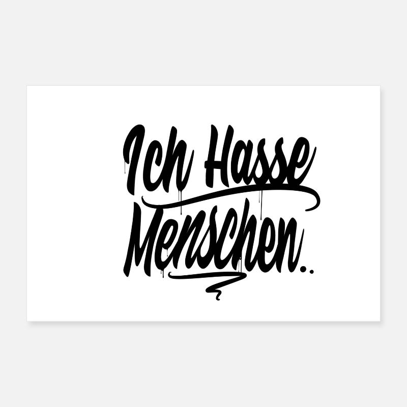 Ich hasse Menschen Poster 30x20 cm