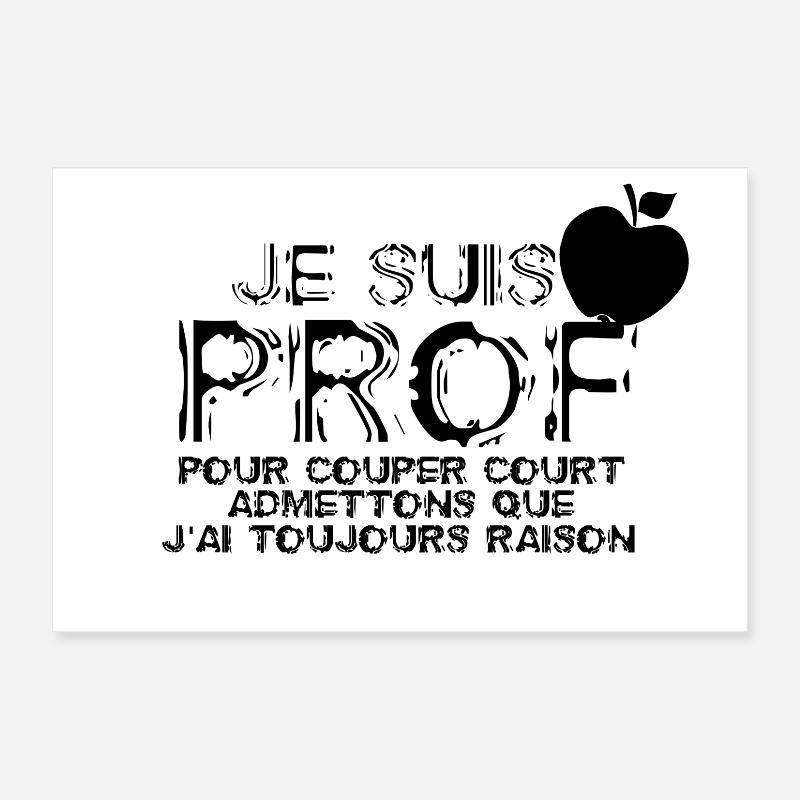 Je suis Prof Poster 30 x 20 cm