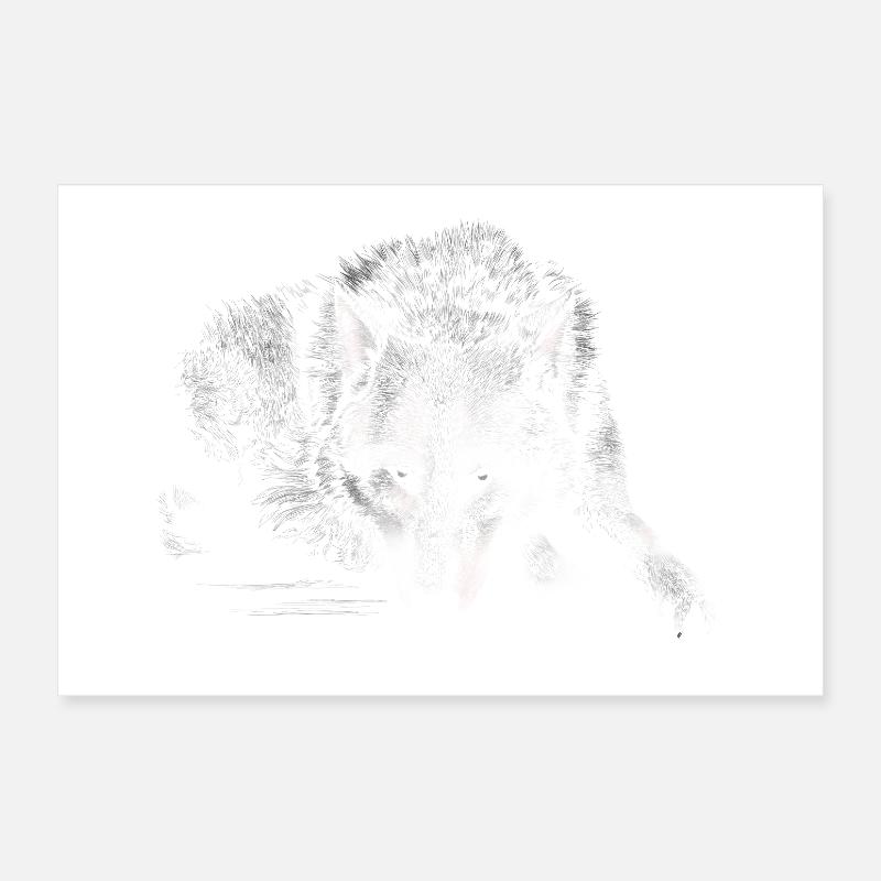Wolf Poster 30x20 cm