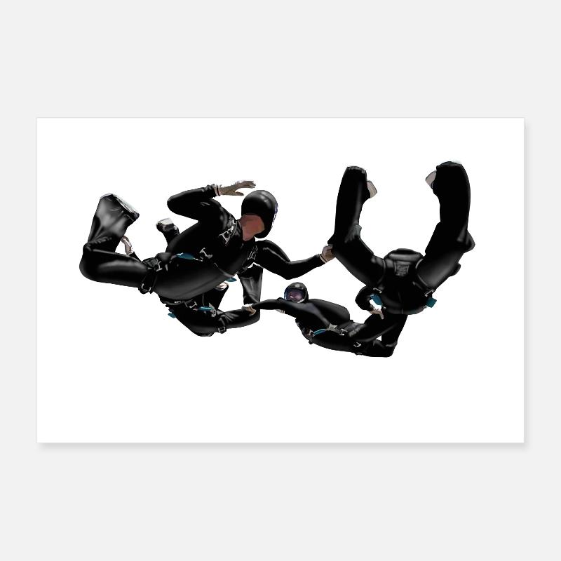Skydivers Poster 12" x 8" (30x20 cm)