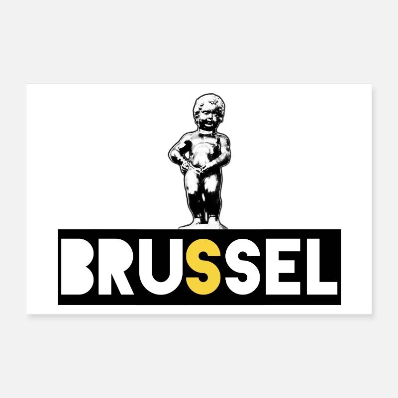 Bruxelles Manneken Pis Poster 30 x 20 cm
