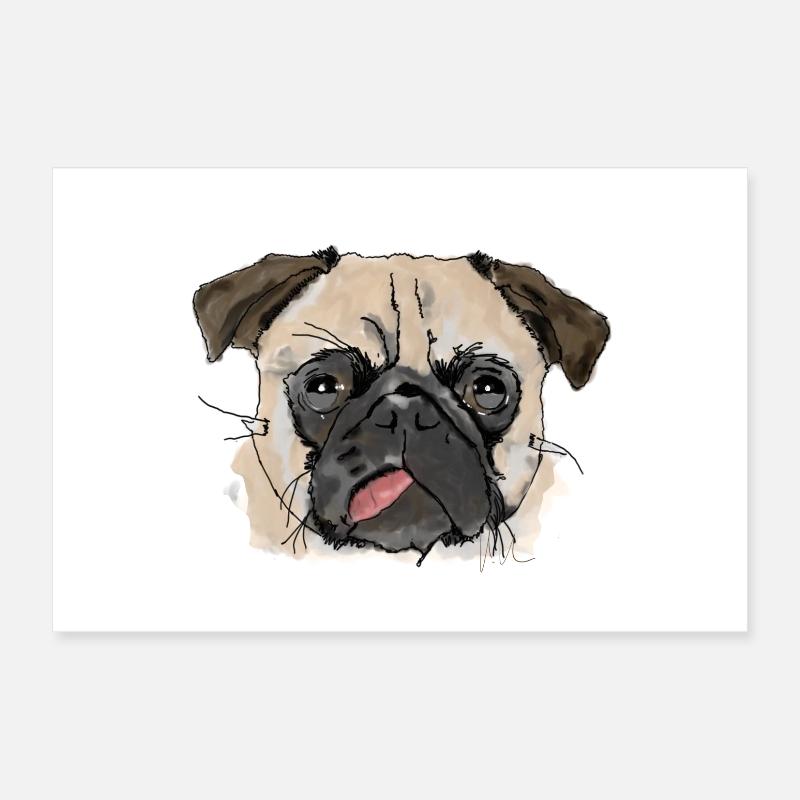 Mops Poster 30x20 cm