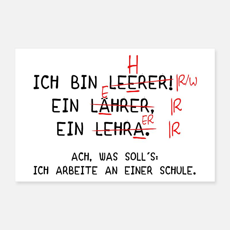 Ich bin Lehrer! (schwarz) Poster 30x20 cm