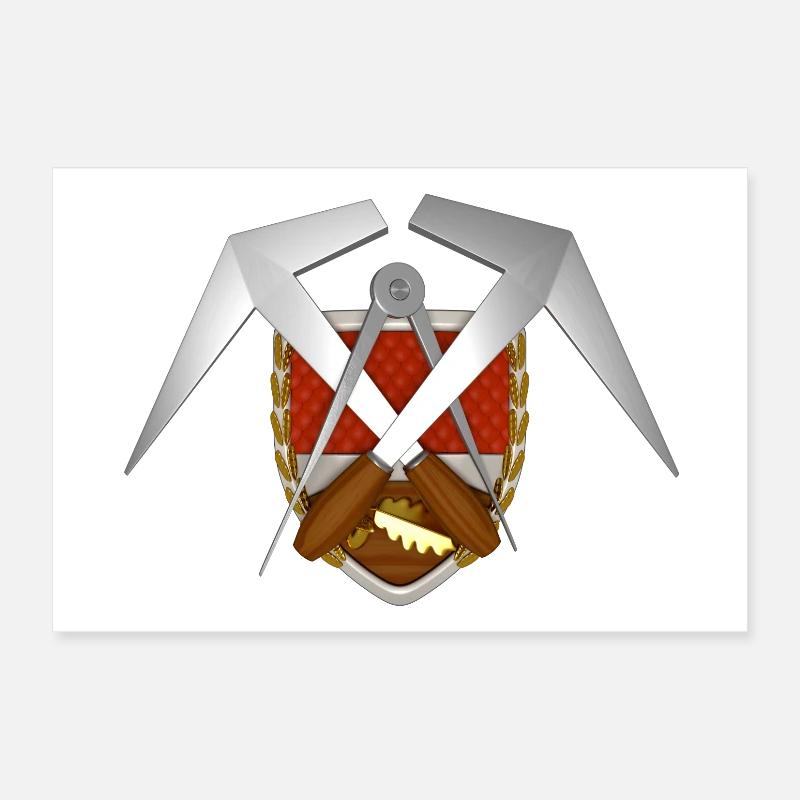 Handwerk Dachdecker Emblem Poster 30x20 cm