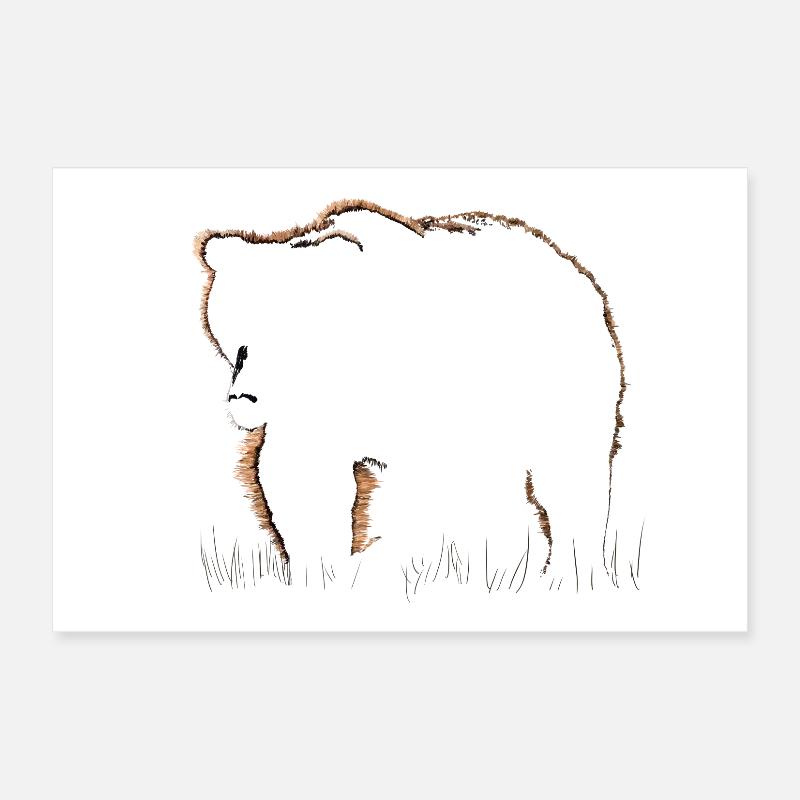Bear Poster 12" x 8" (30x20 cm)