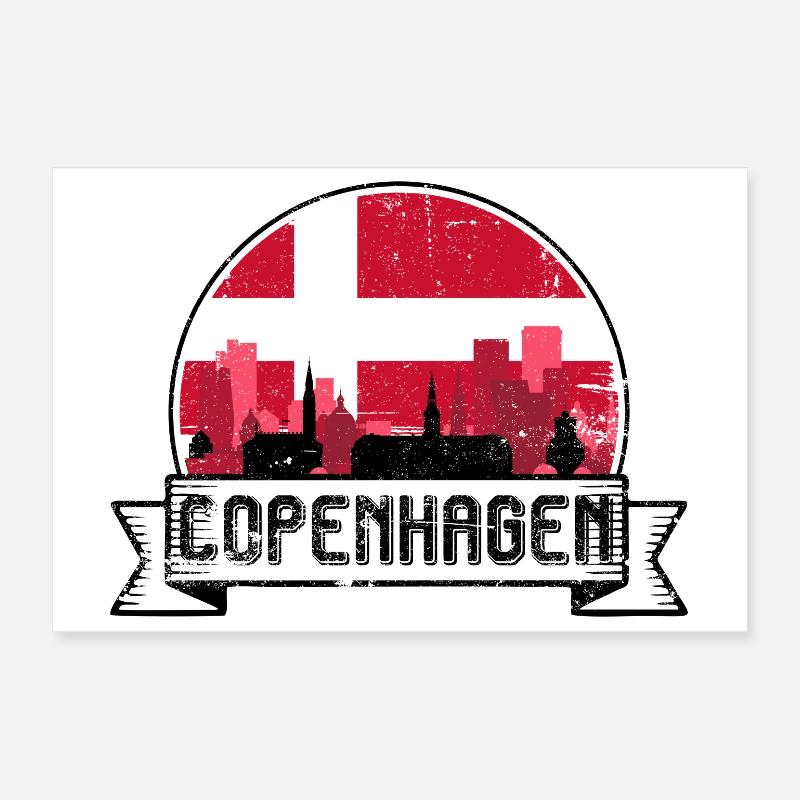 Kopenhagener Skyline-Abzeichen Poster 30x20 cm