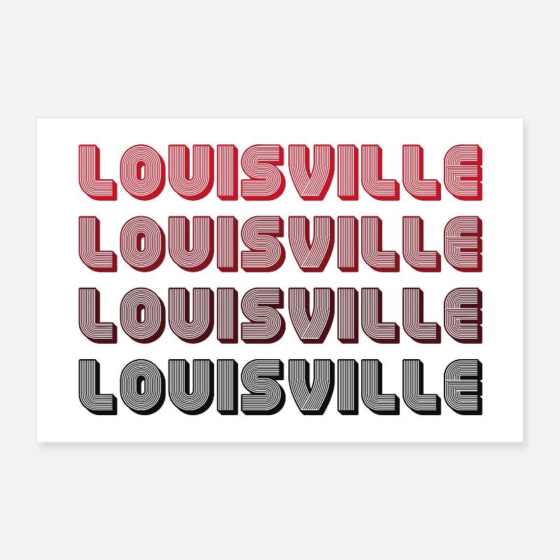 Louisville Gradient Typografie Poster 30x20 cm