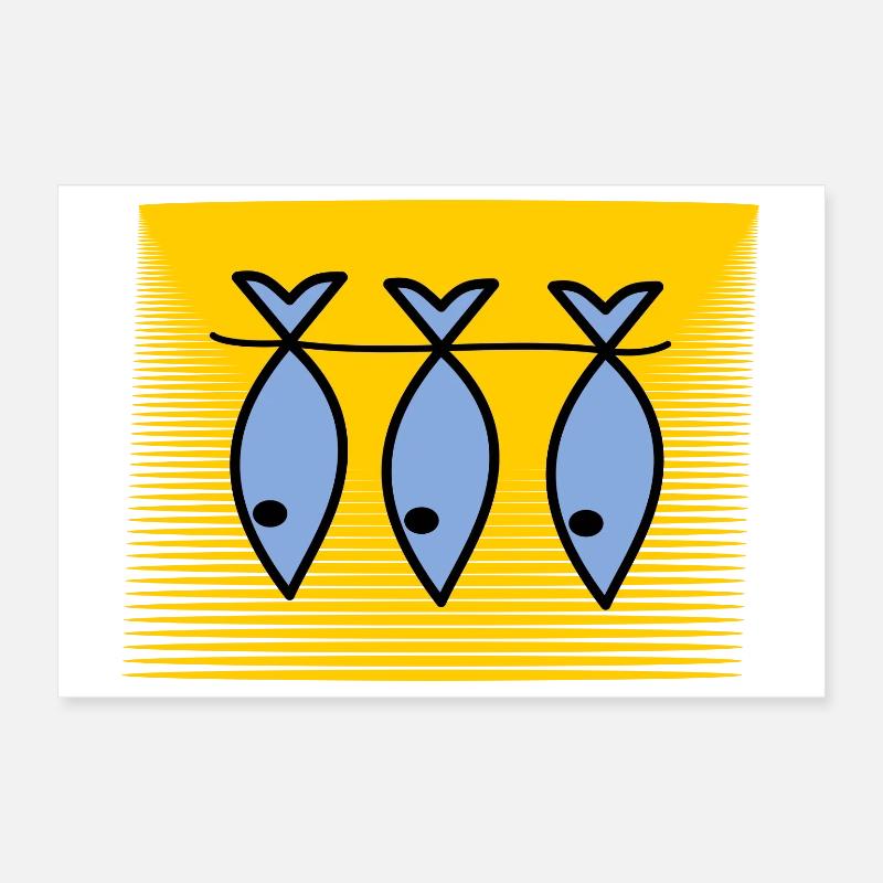 SARDINE. FISH. APRIL FOOL. EASTER. SEA Poster 12" x 8" (30x20 cm)