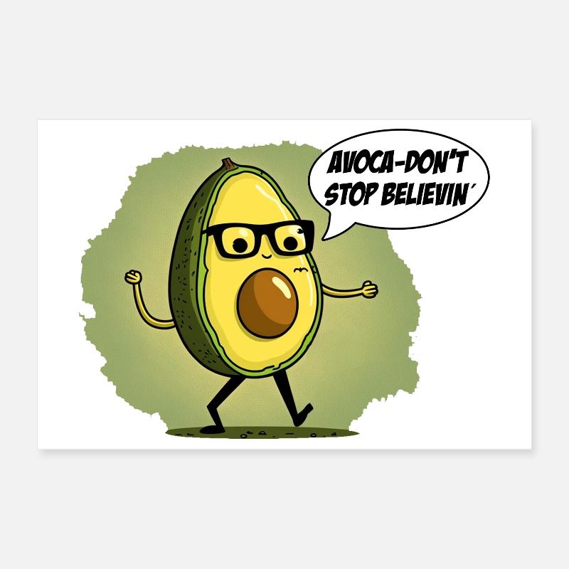 N’arrêtez pas de croire Nerd Avocado Poster 30 x 20 cm