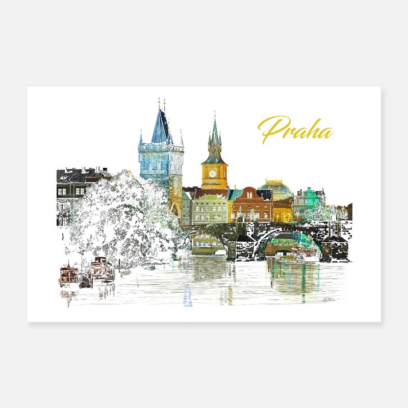 Prague Poster 12" x 8" (30x20 cm)