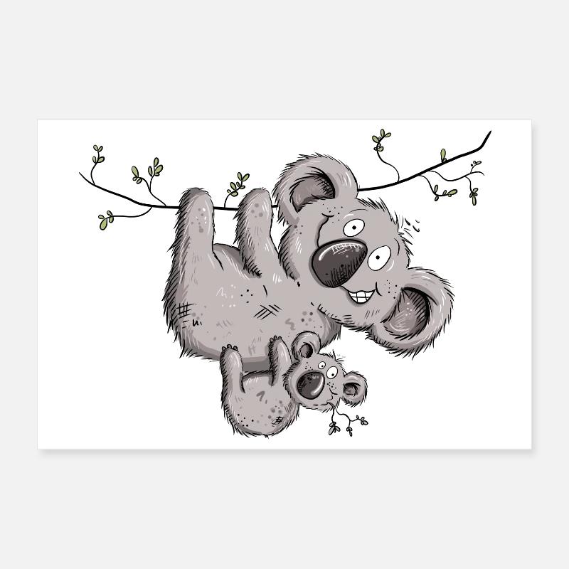 Drolliger Koala Bär Mit Koala Baby Poster 30x20 cm