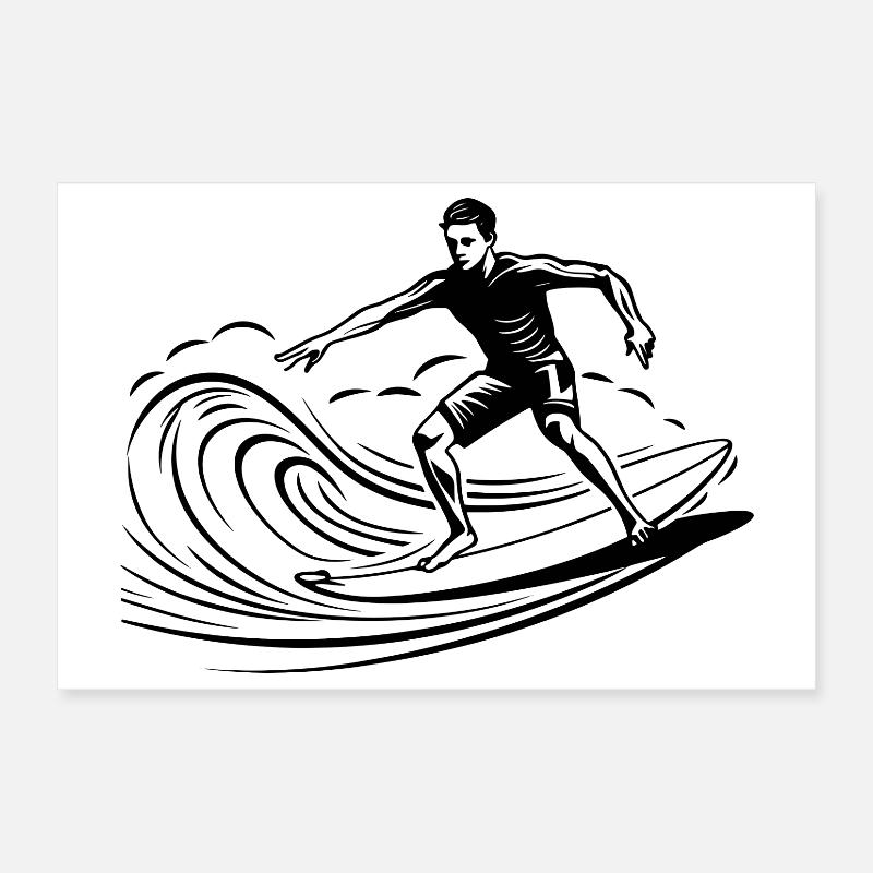 Surfeur Garçon Poster 30 x 20 cm