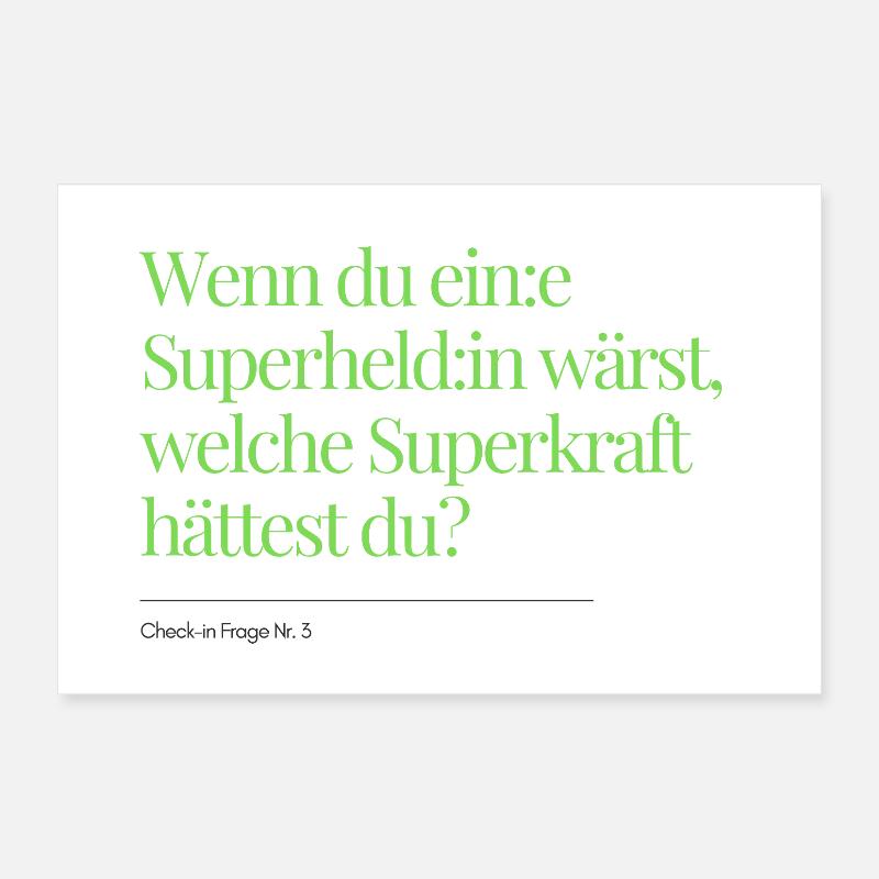 Check-in Frage Nr. 3 Poster 30x20 cm