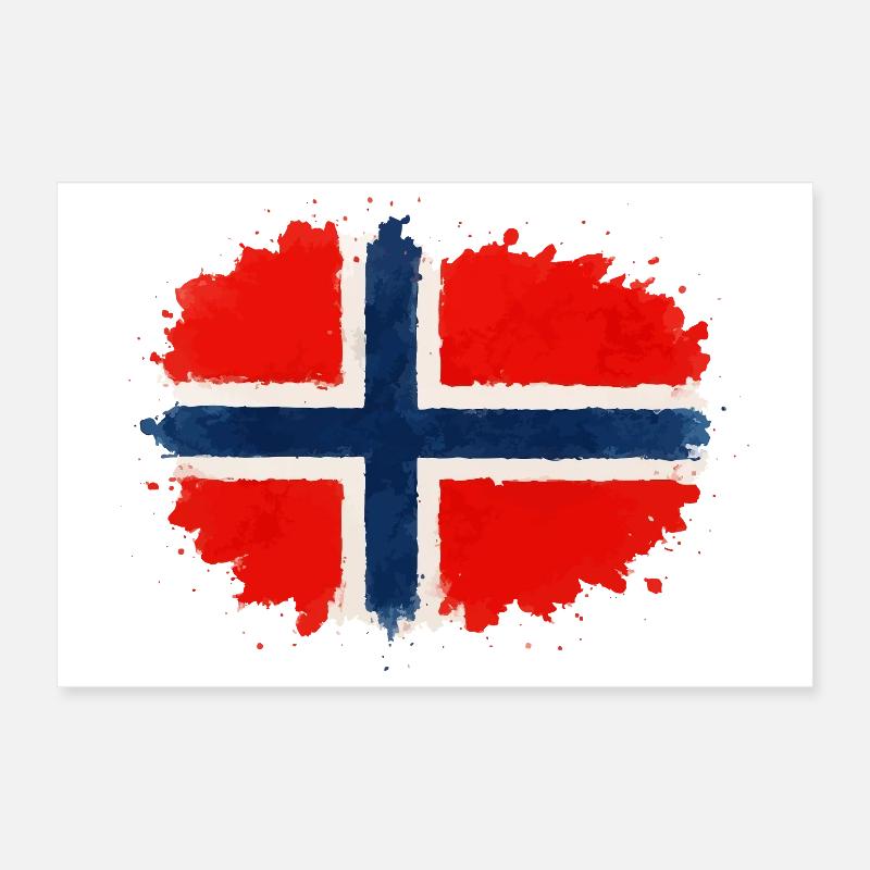 Blobs de drapeau de la Norvège Poster 30 x 20 cm
